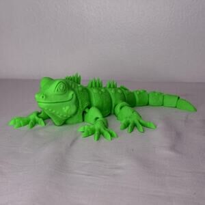 Articulated Green Iguana Lizard Flexible Fidget Toy Figure Reptile Flexi